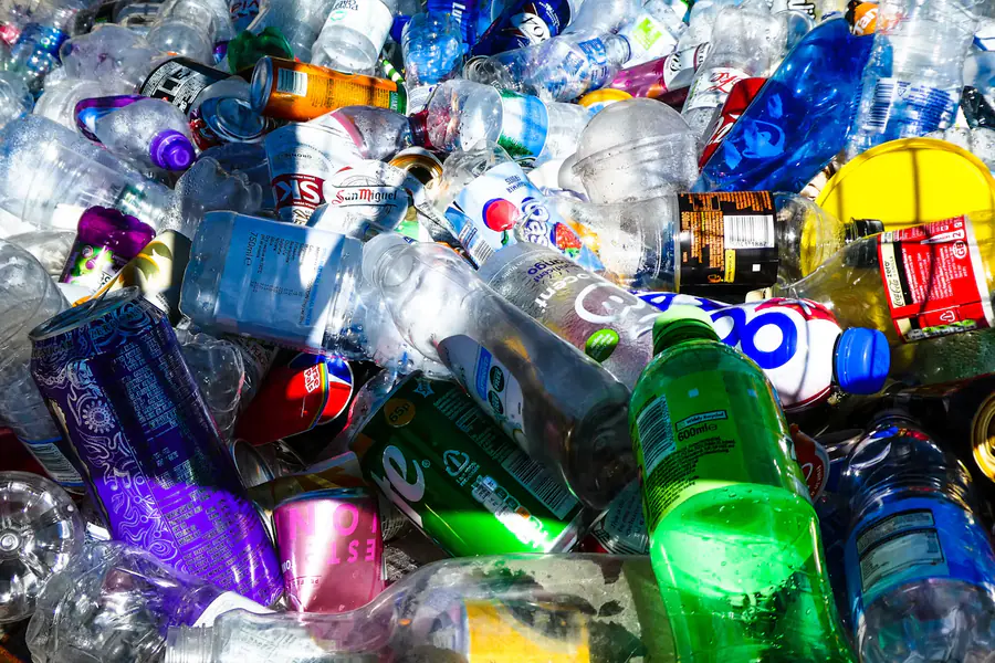 Sorted PET and HDPE plastics ready for recycling